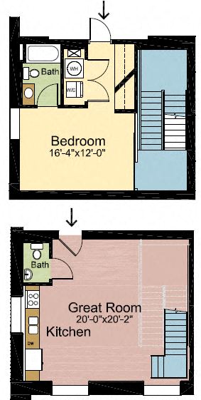 1 Bedroom 1.5Bathroom