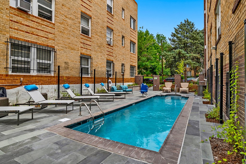 the swimming pool at our apartments