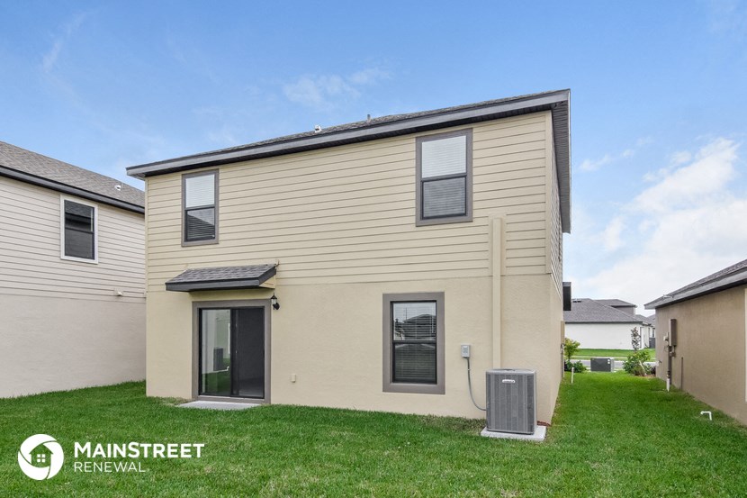 the exterior of a house with a green lawn