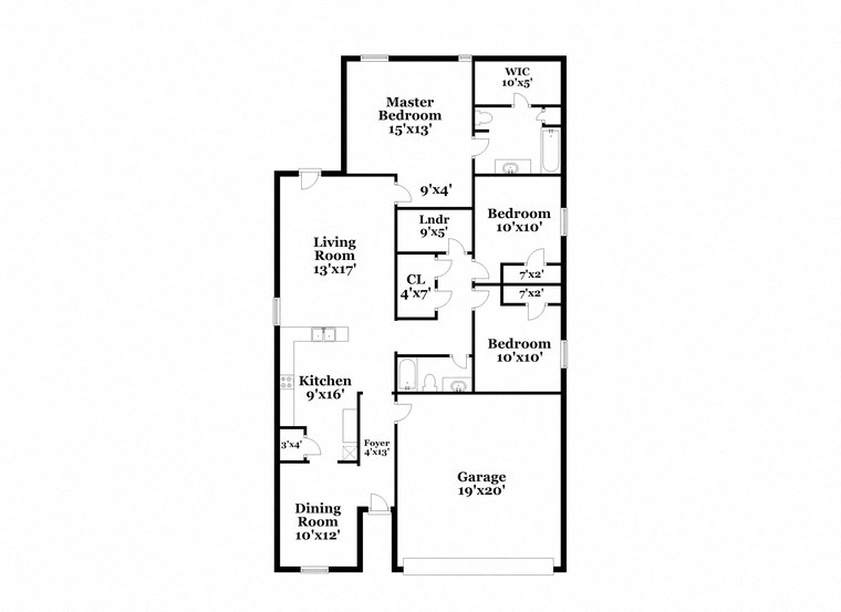 a floor plan of a house with two floors and a garage