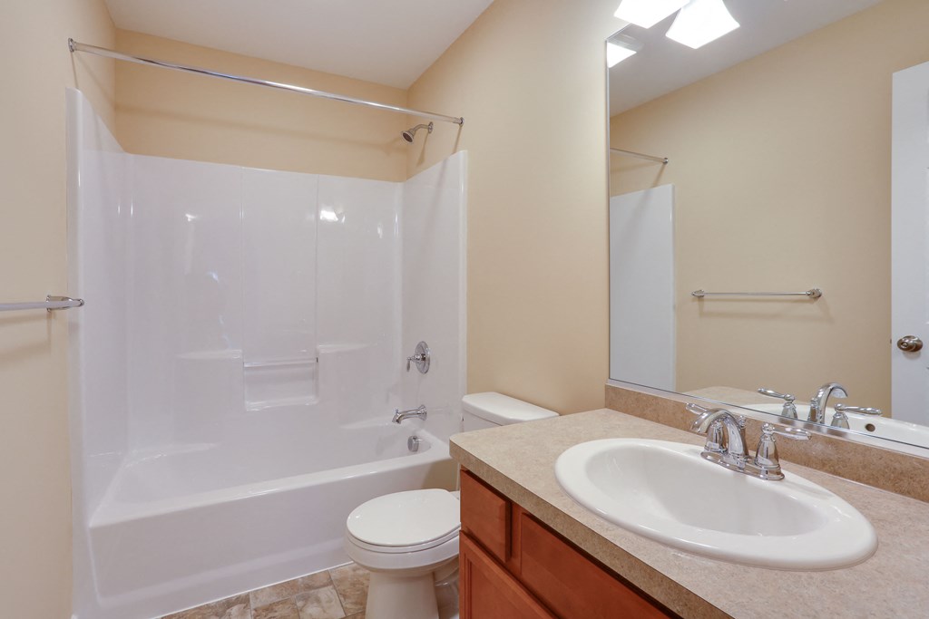 a bathroom with a sink and a shower and a toilet