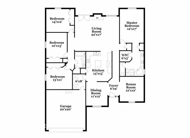 a floor plan of a house with two floors and a garage