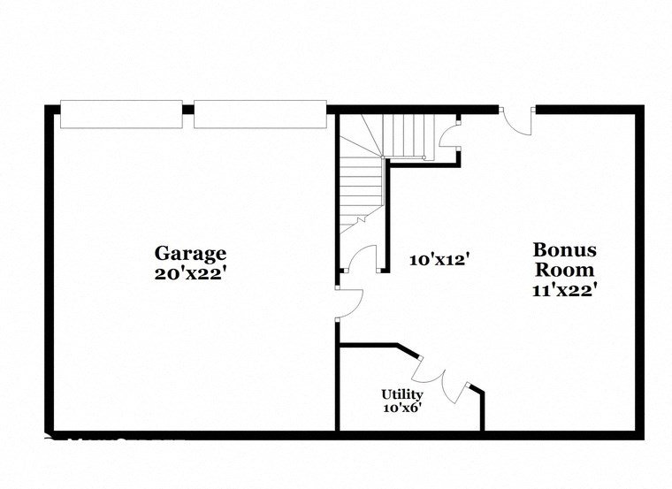 the floor plan for a small house with a garage and a bonus room