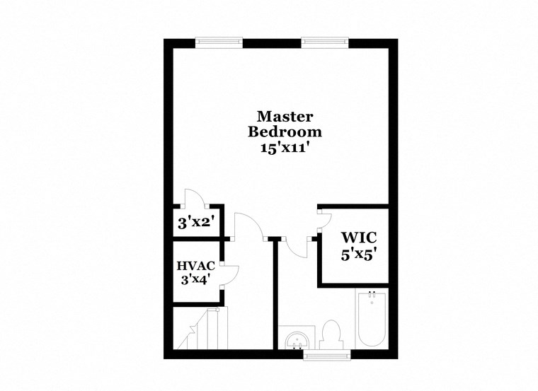 a floor plan of a house with a master bedroom and a closet