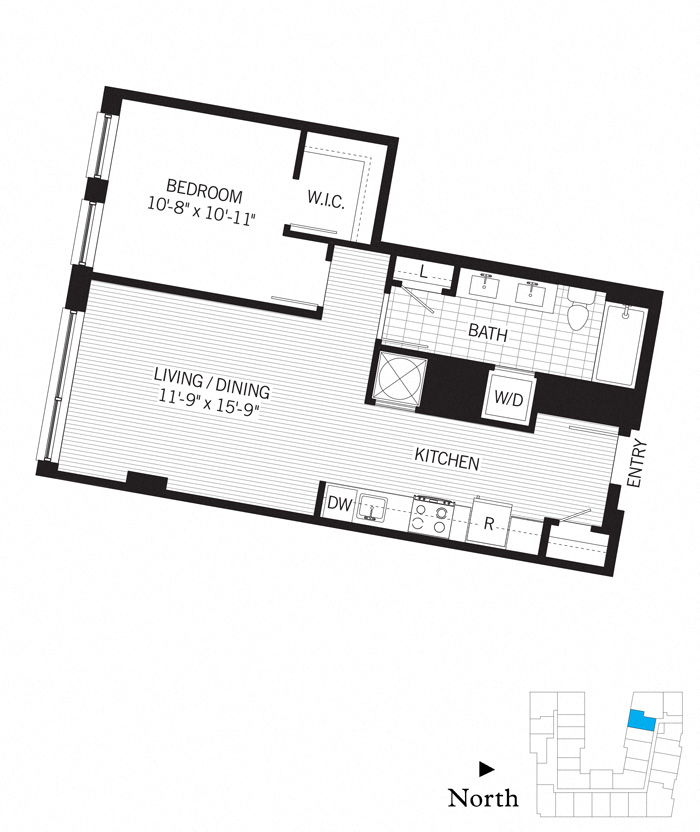 1 Bed - 1 Bath | A01
