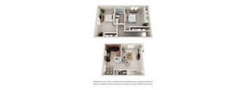 2 Bedrooms, 1.5 Bathrooms (2.1.5d)