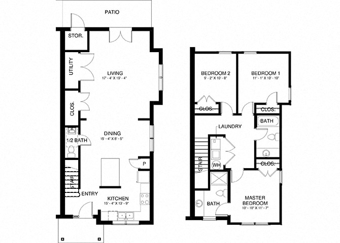Townhouse Floor Plan at The Gardens on Timberlake