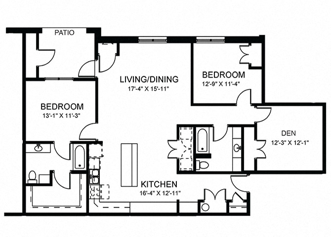 The Hibiscus with Den floorplan at The Gardens on Timberlake