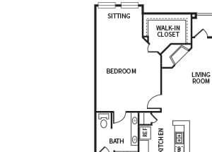 B4 floor plan at The Dominion Apartments in Conroe, TX