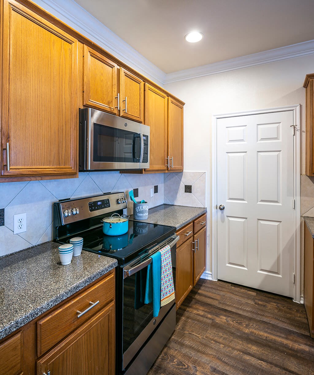 Model Kitchen at The Dominion Apartments in Conroe TX