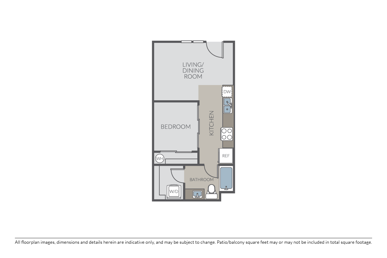 Plan 1C - Open One Bedroom