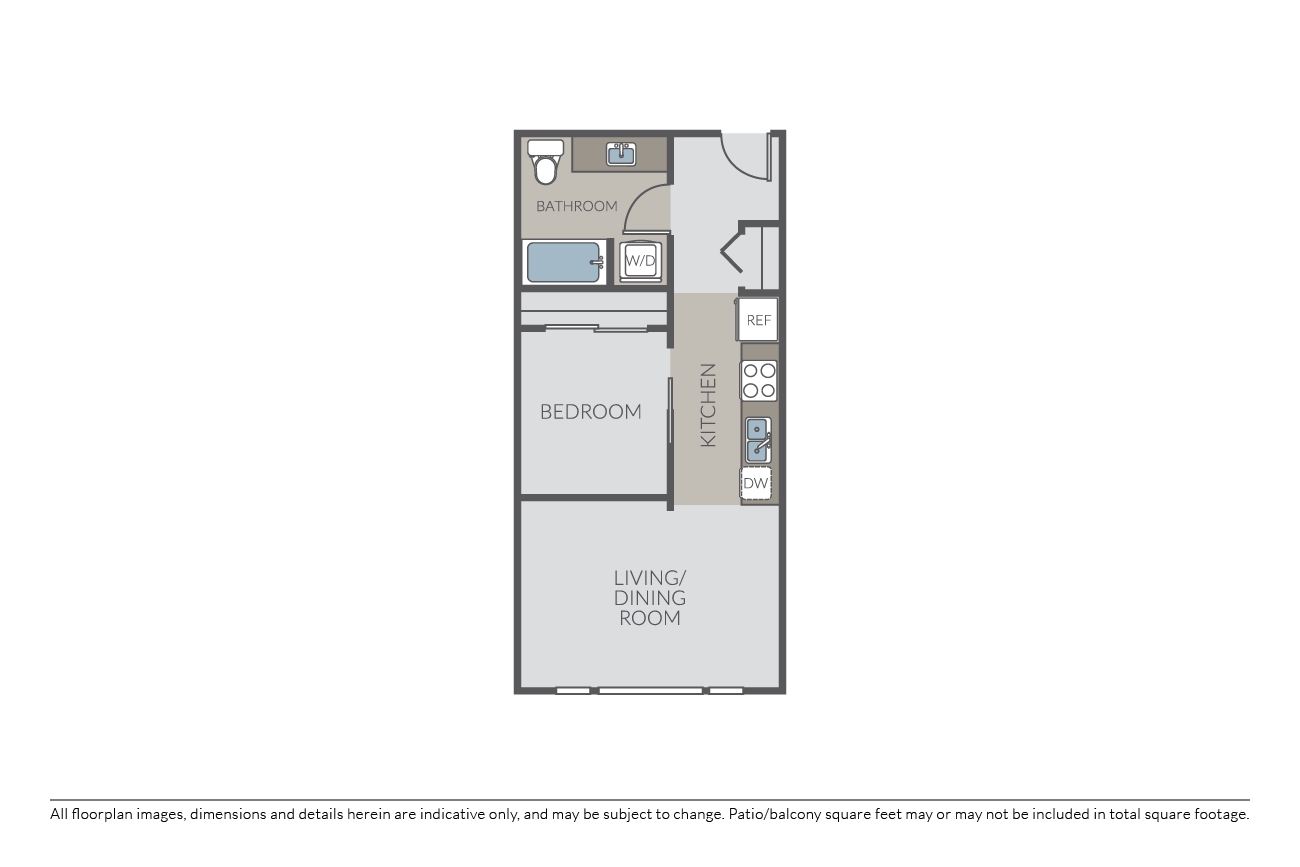 Plan 1B - Open One Bedroom