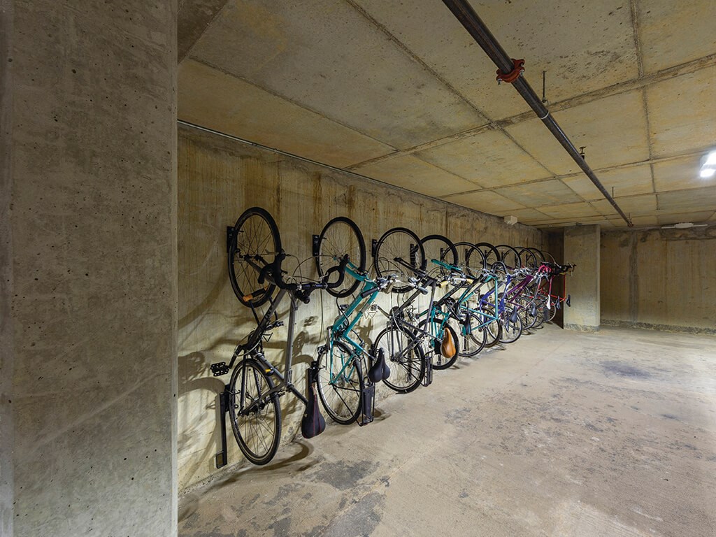 Bike storage at Block 334 Apartments