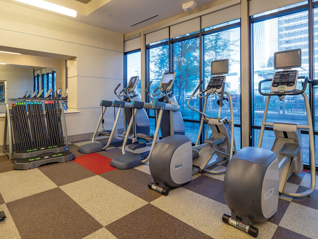 Fitness center at Block 334 Apartments