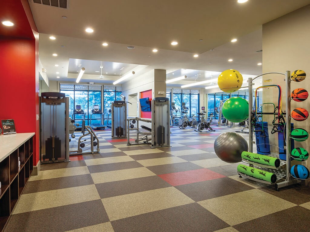 Fitness center at Block 334 Apartments