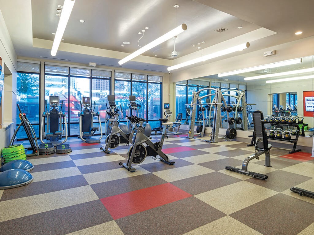 Fitness center at Block 334 Apartments