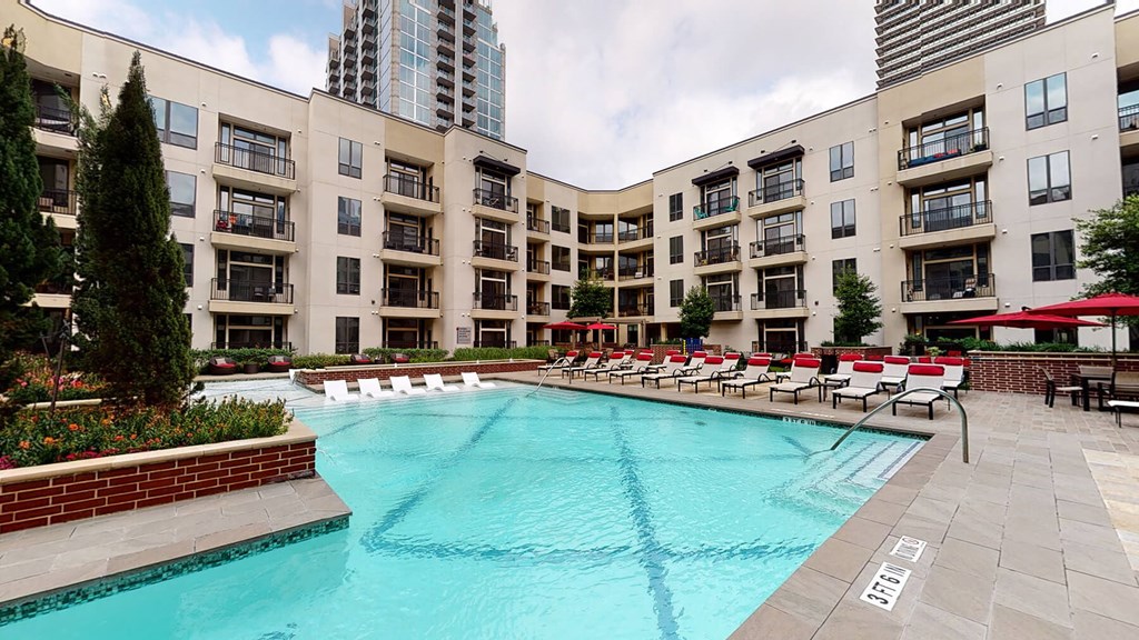 Outdoor swimming pool at Block 334 Apartments in Houston TX