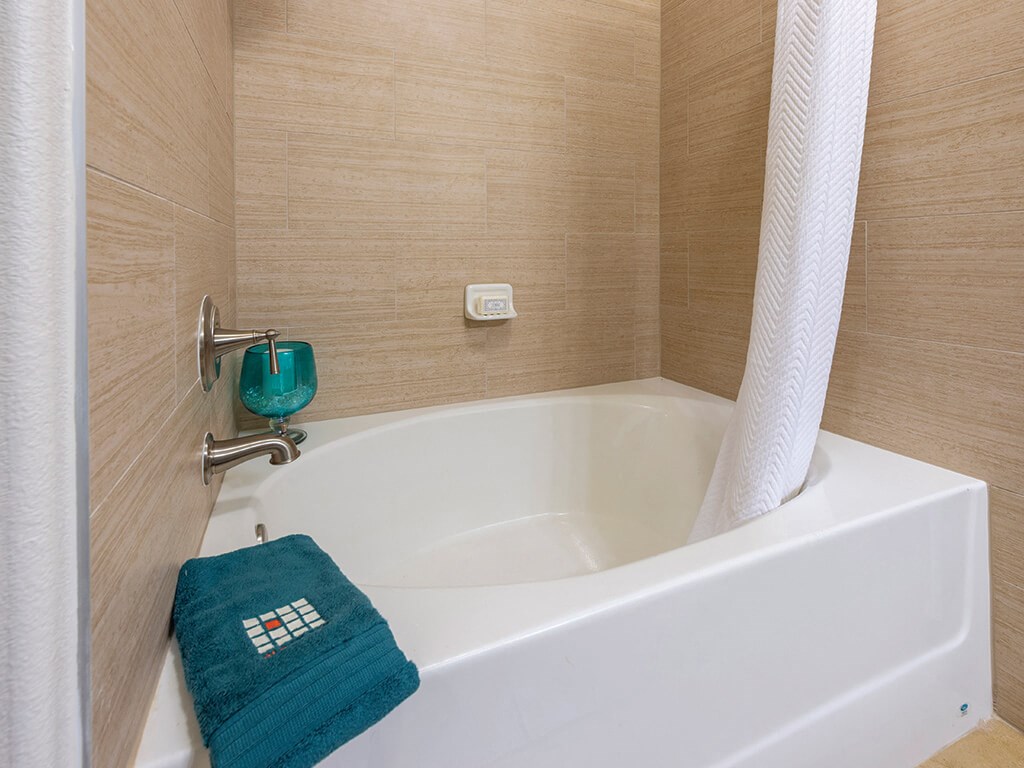 Soaker tub at Block 334 Apartments