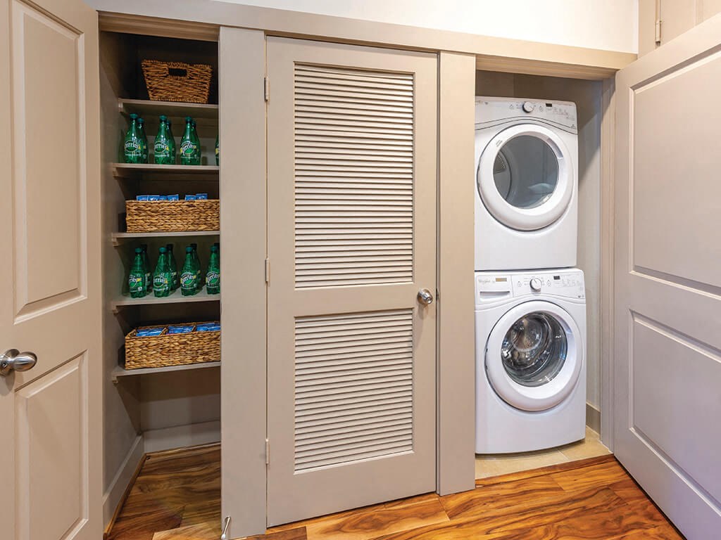 Staclable laundry at Block 334 Apartments