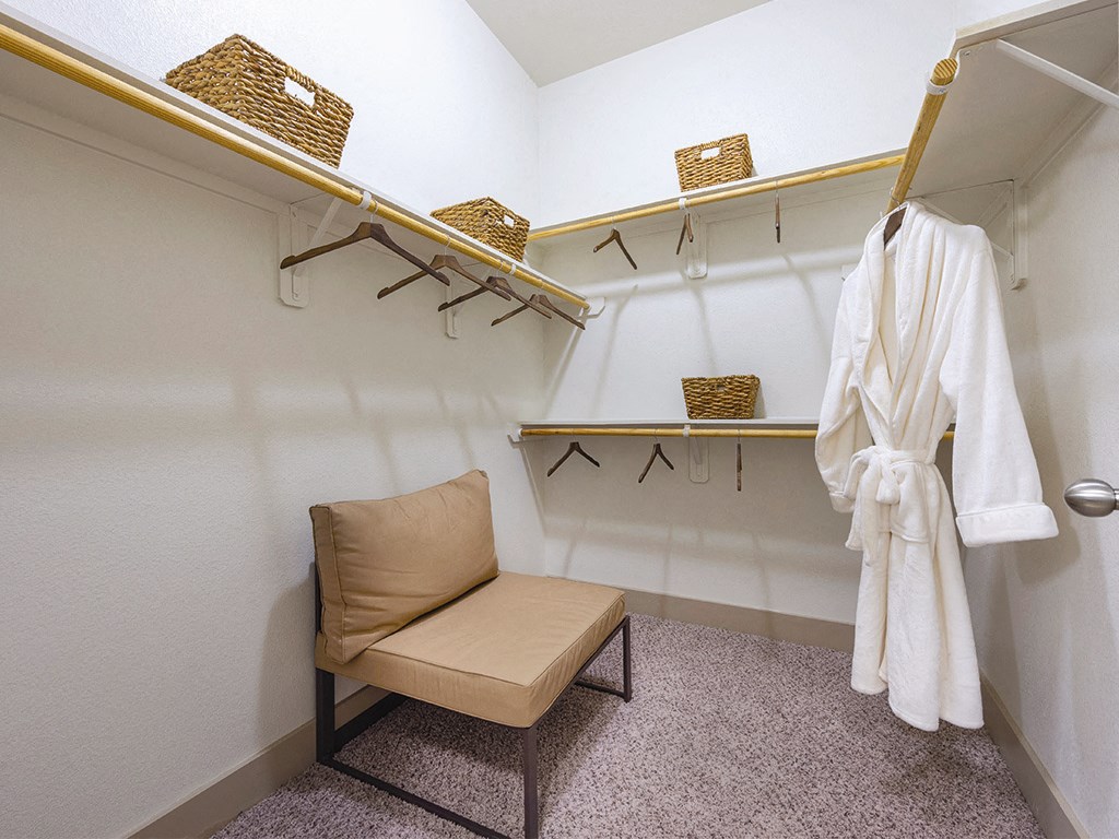 Walk-in closet at Block 334 Apartments