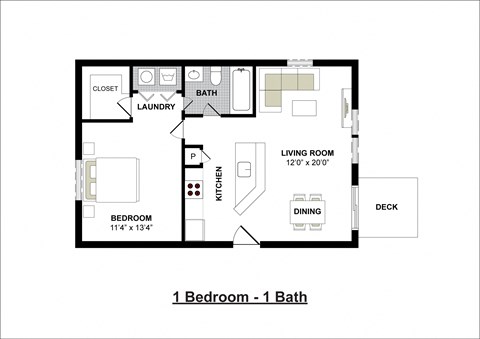 1 Bedroom 1 Bath 686 Square Feet