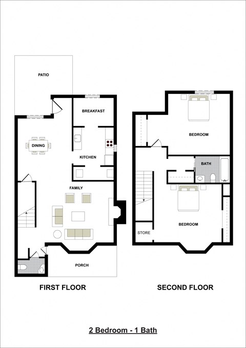 2 Bedroom Town home 1192 Square Feet