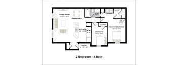 2 Bedroom 1 Bath 868 Square Feet