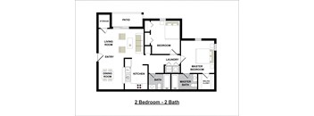 2 Bedroom 2 Bath 928 Square Feet