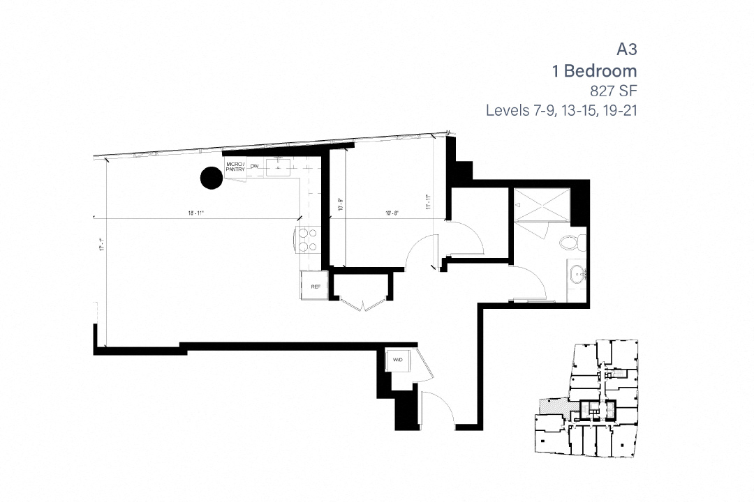 A3 1 Bedroom - 1717 Webster