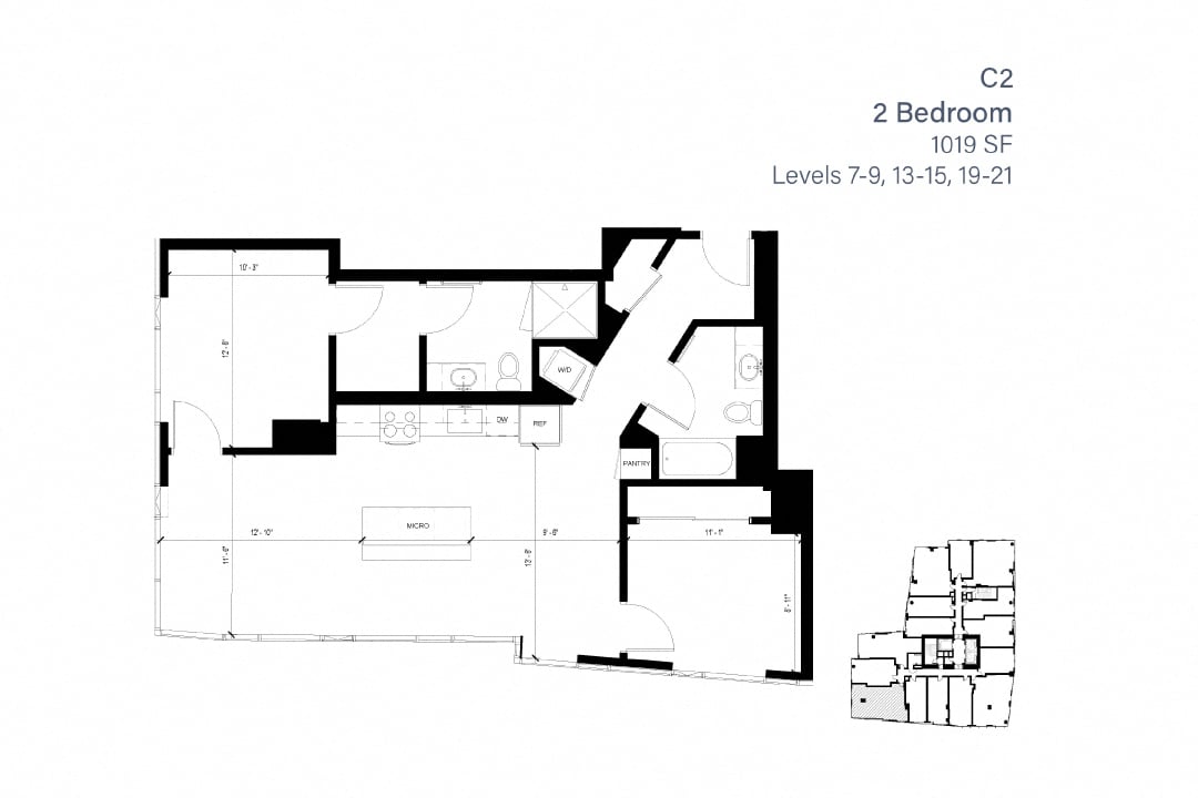 C2 2 Bedroom - 1717 Floorplan