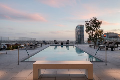 the pool on the rooftop of the ace hotel anaheim  by ace hotels