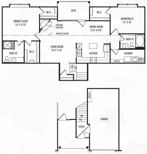 2 Bed w/ Attached Garage