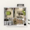 One Bed - 750 SQ FT