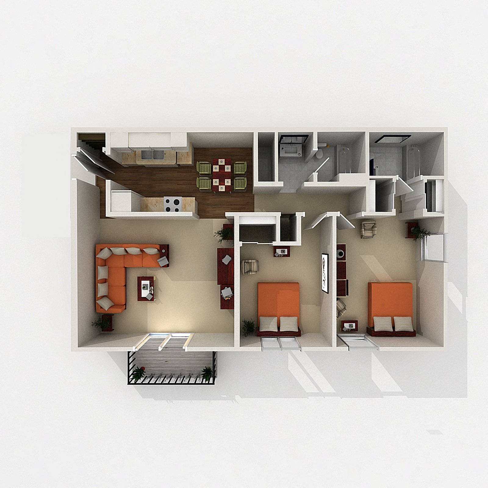 an image of a 3d floor plan of a house