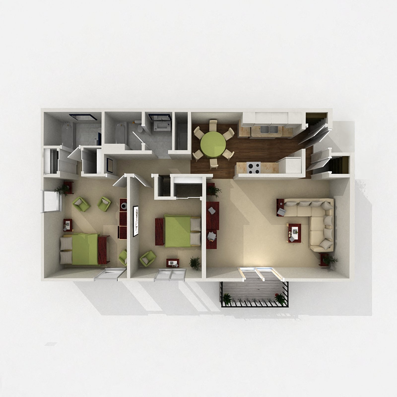 Two Bedroom Layout - 1,150 SQ FT