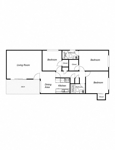 3 Bedroom floor plan for Los Gatos Gardens