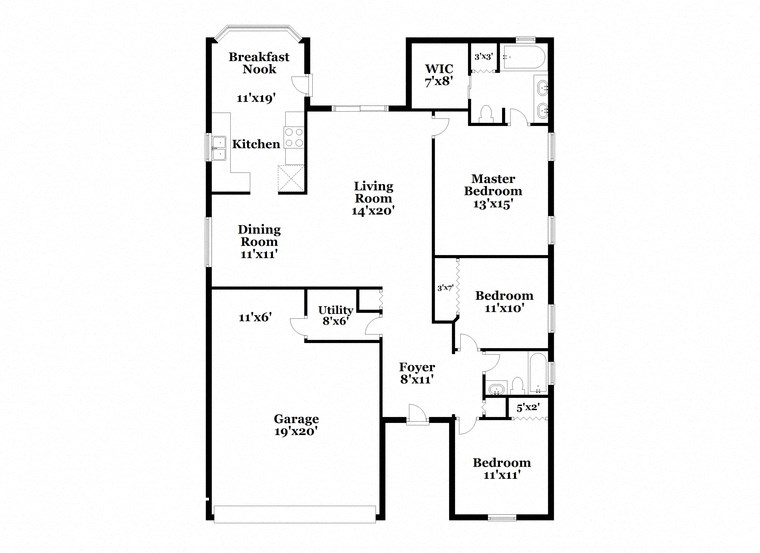 a floor plan of a house with two floors and a garage