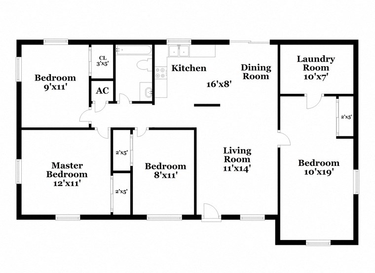 floor plan of a living room with a kitchen and a dining room