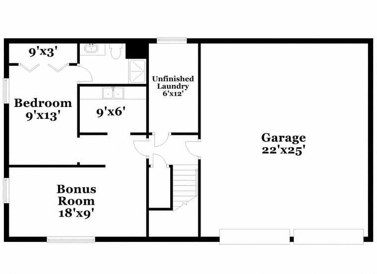 a floor plan of a house with a garage and a bonus room