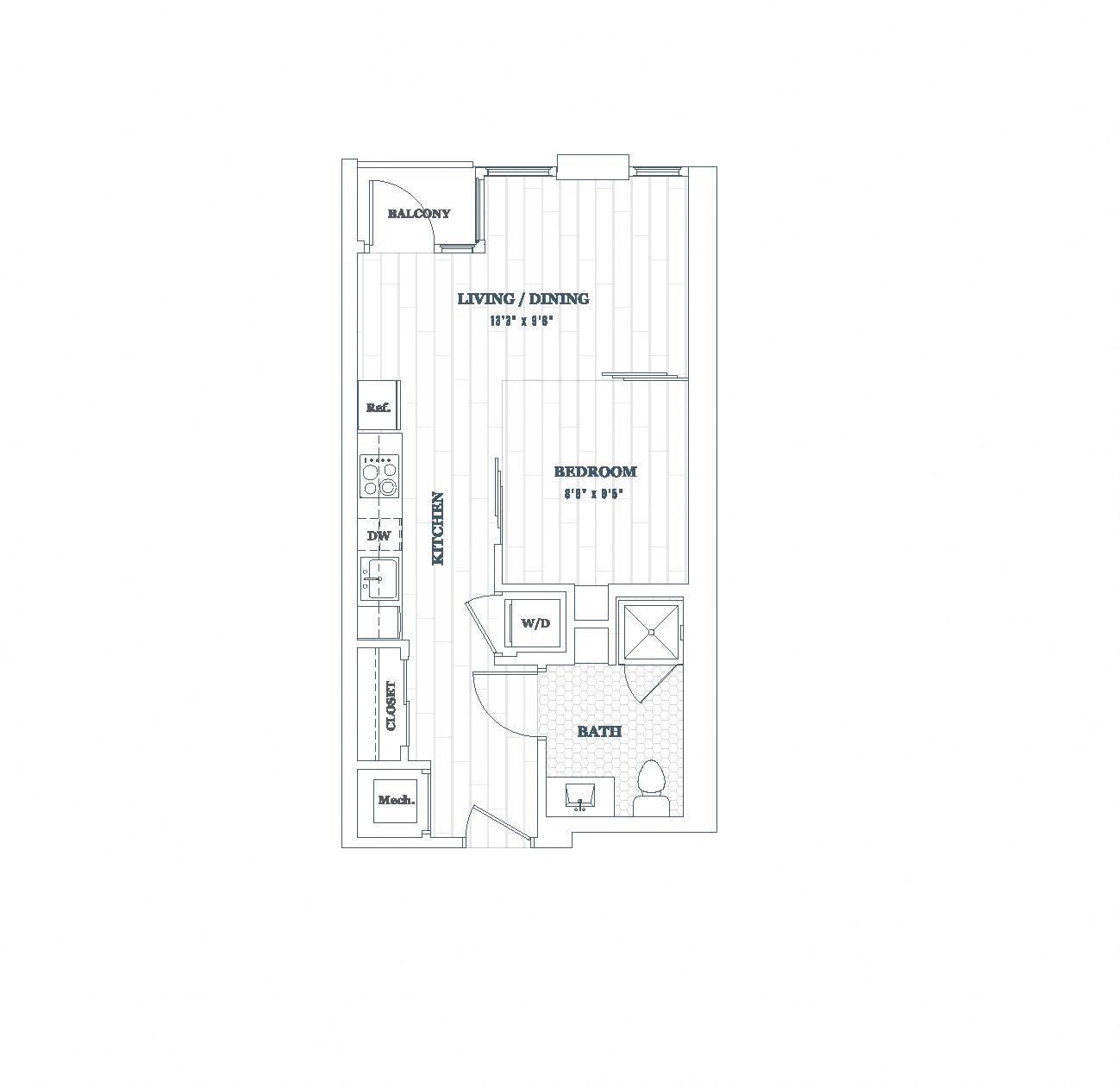 1 Bed - 1 Bath | AJ2