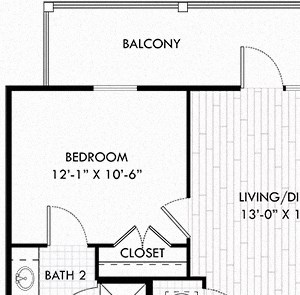 The Allen The Allen. 2 bedroom apartment. Kitchen with island open to living/dinning room. 2 full bathrooms, double vanity in master, shower stall in guest. Walk-in closet. Patio/balcony.