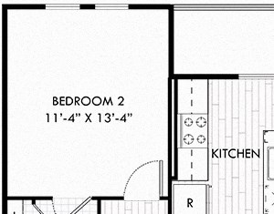 The Haley The Haley. 2 bedroom apartment. Kitchen with island open to living/dinning room. 2 full bathrooms, double vanity in master. Walk-in closets. Large wrap around Patio/balcony.