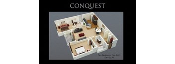Conquest Floor Plan at Fenwyck Manor Apartments, Chesapeake