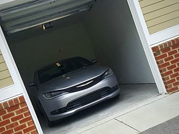 Car parked in Fenwick attached garage at Fenwyck Manor Apartments, Chesapeake, Virginia