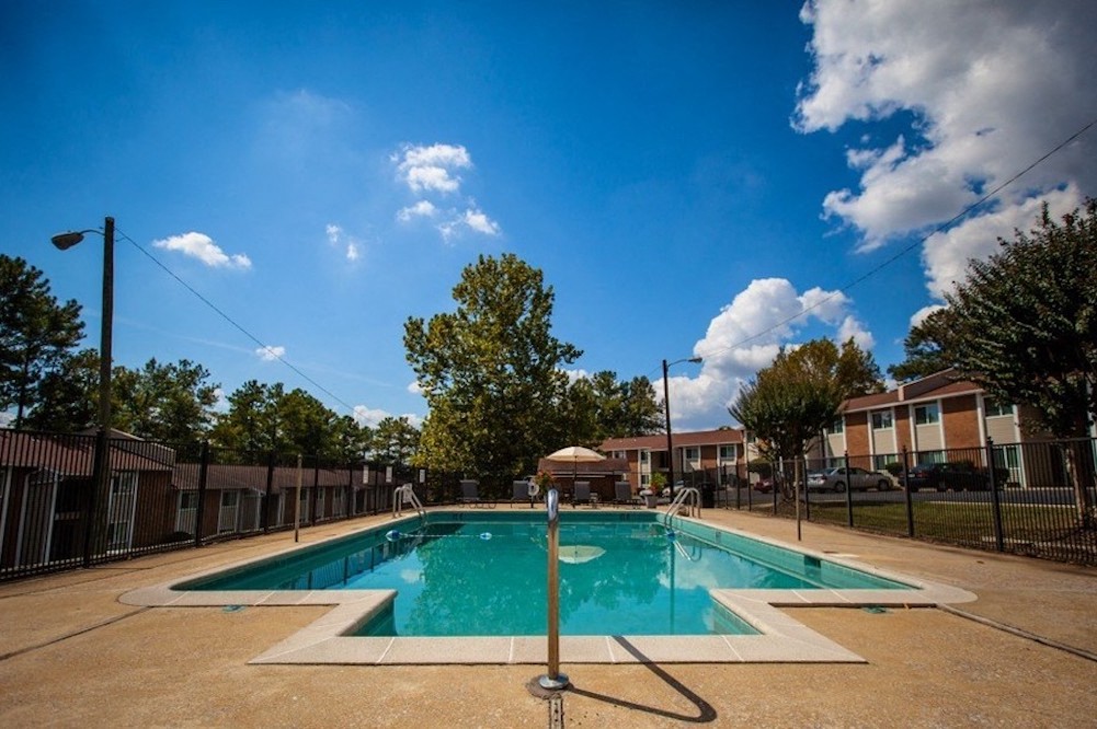 swimming pool entrance with handrail