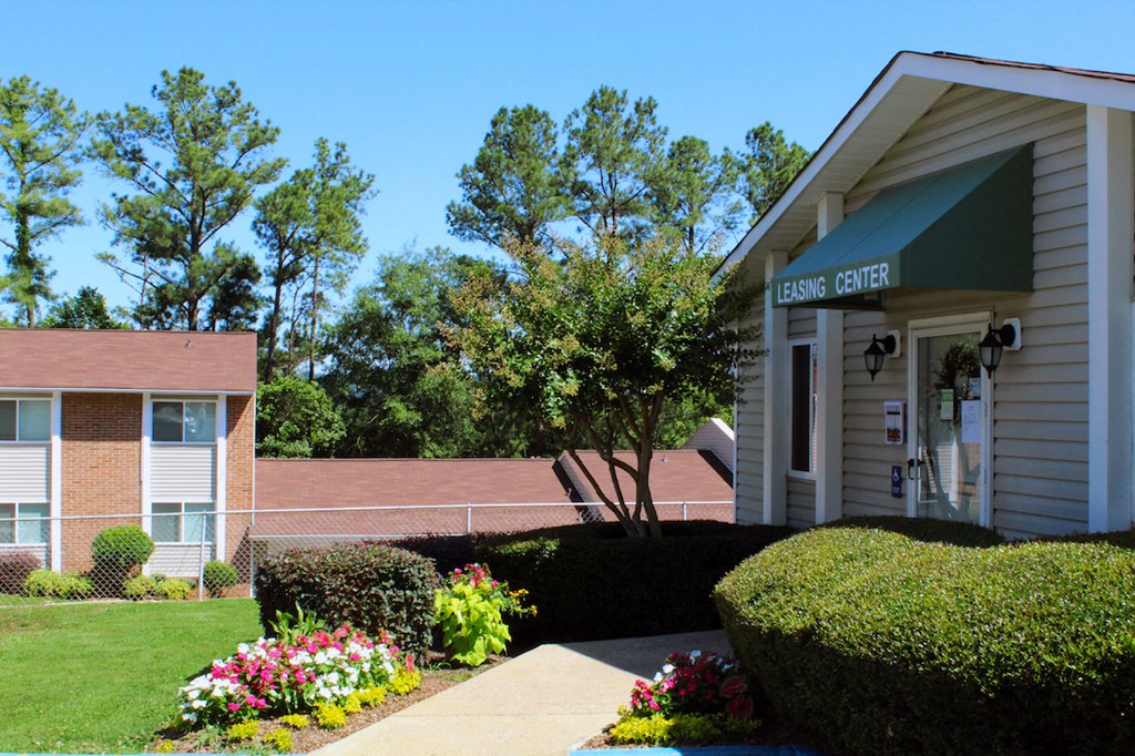 nicely landscaped leasing office