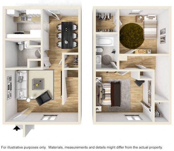Shadowood Apartments Oxford, AL Anniston, AL 36207 2 bedroom 1.5 bathroom floor plan