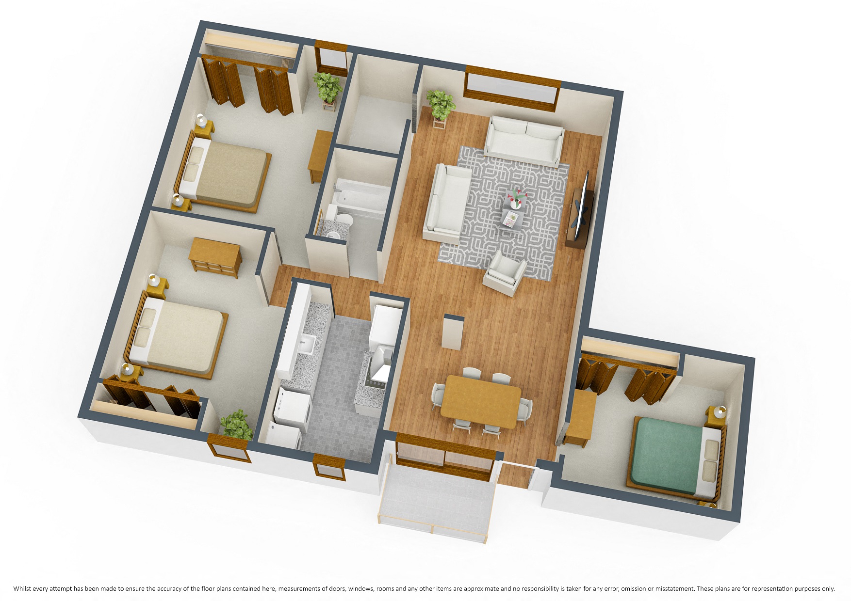3 Bed, 1 Bath