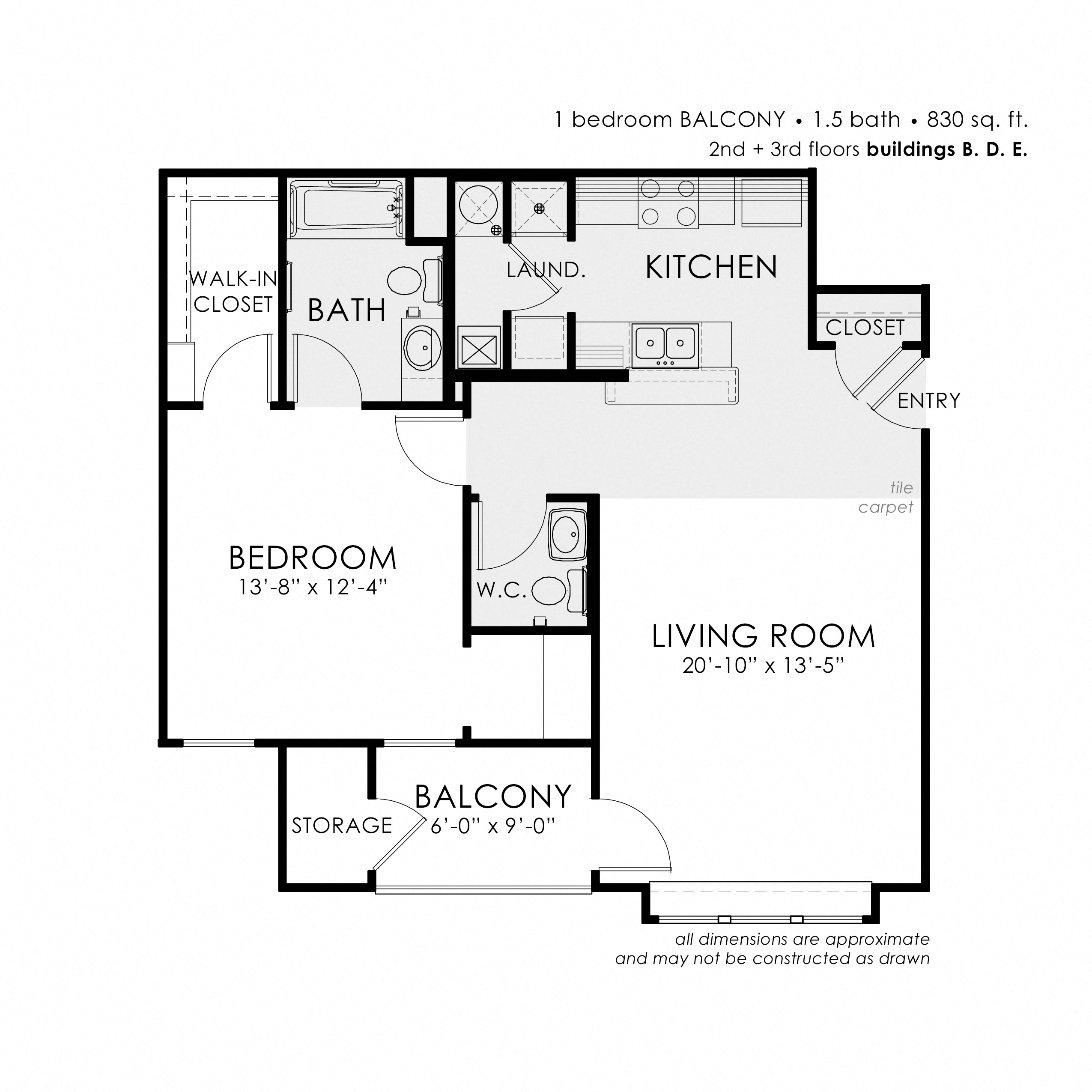 1 Bedroom Balcony