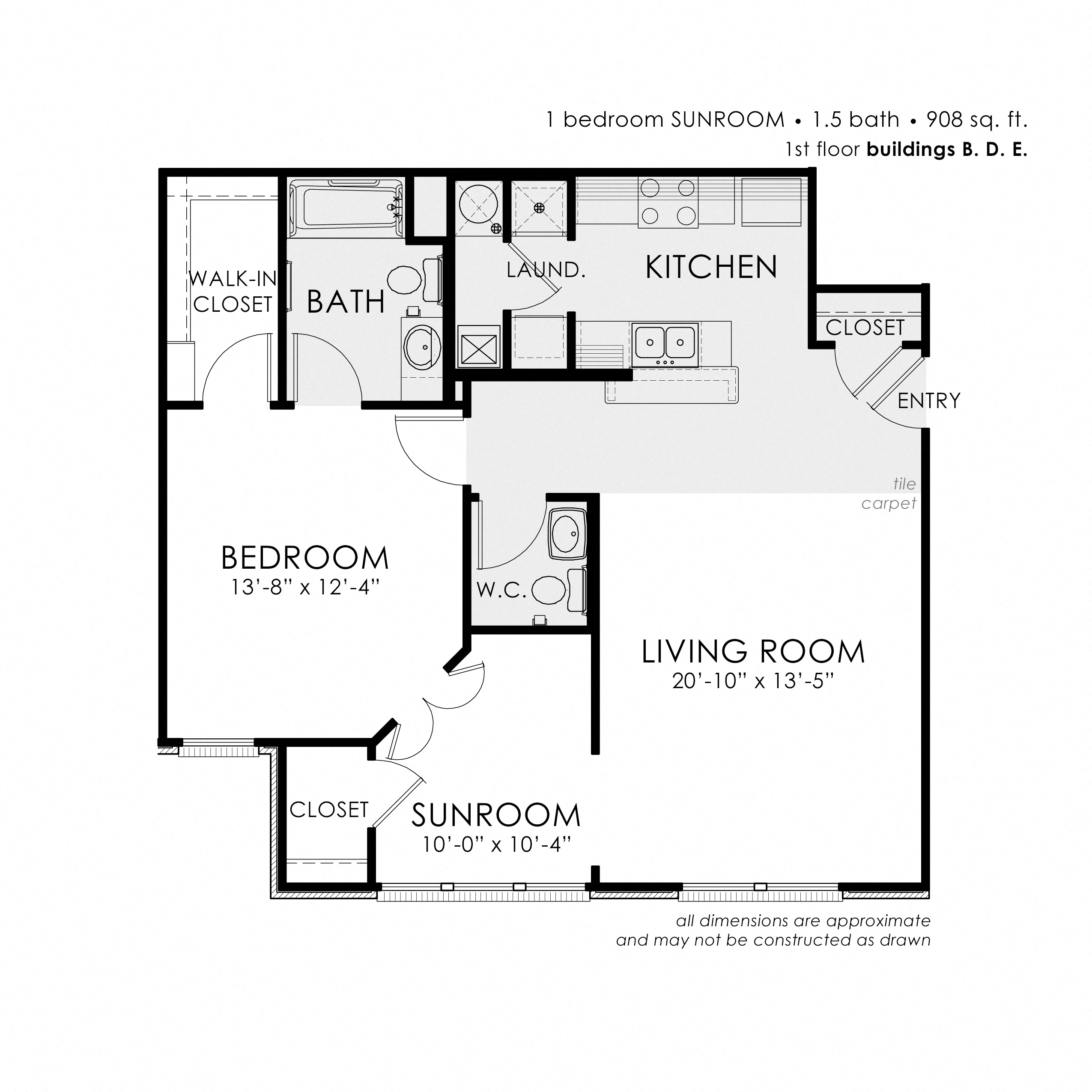 1 Bedroom Sunroom